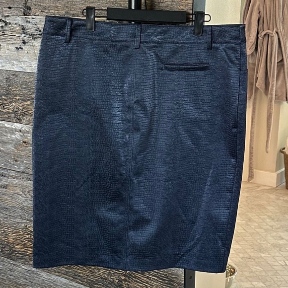 WAYF Camille Faux Leather Skirt in Navy - Picture 3 of 10